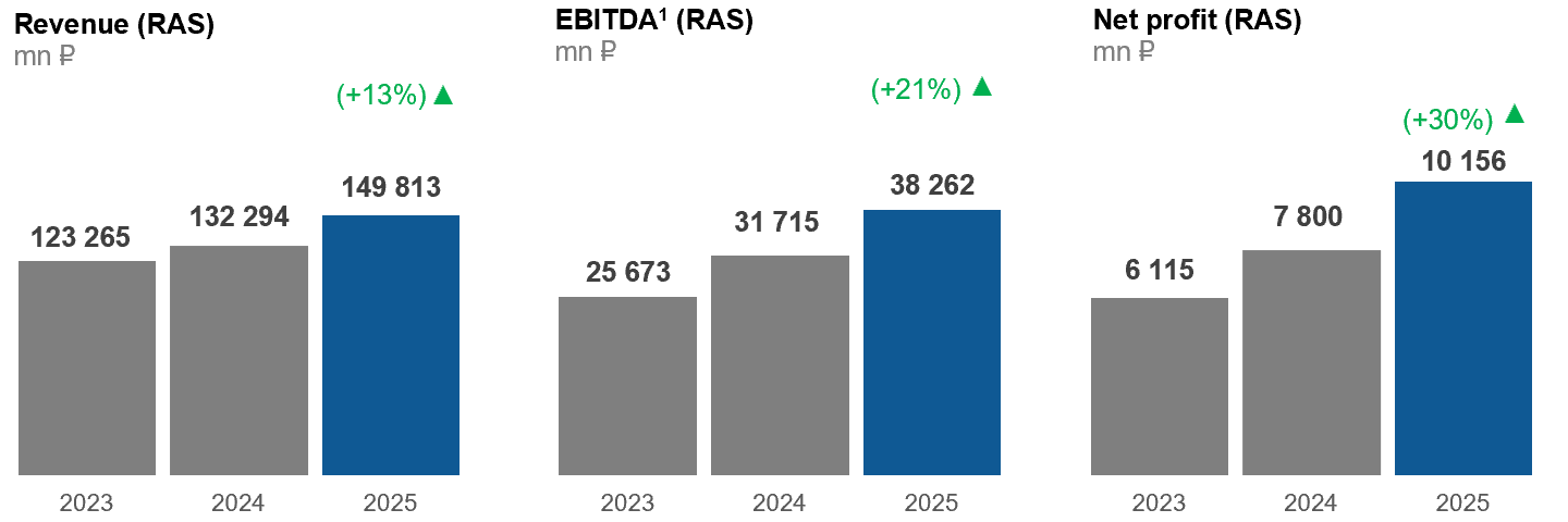 Key figures for 2025 (revenue, EBITDA, net profit)